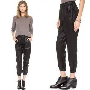Ag Adriano Goldschmied Coated Black Tapered Jogger Pant, M